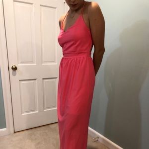 Hot pink floor length dress